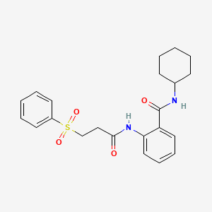 N-cyclohexyl-2-{[3-(phenylsulfonyl)propanoyl]amino}benzamide