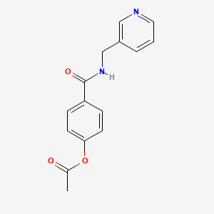 molecular formula C15H14N2O3 B11175096 4-[(Pyridin-3-ylmethyl)carbamoyl]phenyl acetate 