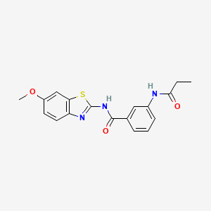 molecular formula C18H17N3O3S B11175123 N-(6-methoxy-1,3-benzothiazol-2-yl)-3-(propanoylamino)benzamide 