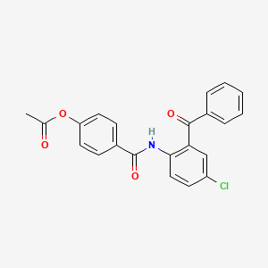 molecular formula C22H16ClNO4 B11175159 4-[(2-Benzoyl-4-chlorophenyl)carbamoyl]phenyl acetate 