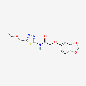 2-(1,3-benzodioxol-5-yloxy)-N-[5-(ethoxymethyl)-1,3,4-thiadiazol-2-yl]acetamide