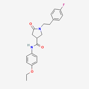 molecular formula C21H23FN2O3 B11175170 N-(4-ethoxyphenyl)-1-[2-(4-fluorophenyl)ethyl]-5-oxopyrrolidine-3-carboxamide 