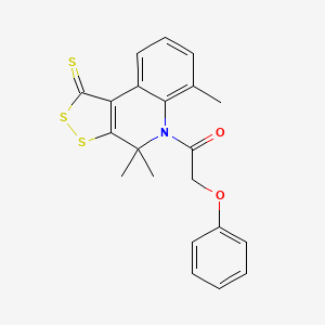 2-phenoxy-1-(4,4,6-trimethyl-1-thioxo-1,4-dihydro-5H-[1,2]dithiolo[3,4-c]quinolin-5-yl)ethanone