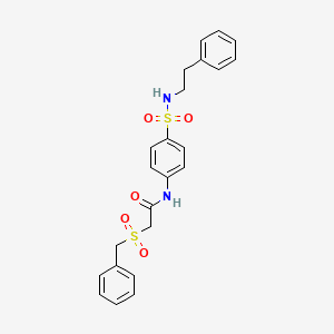 2-(benzylsulfonyl)-N-{4-[(2-phenylethyl)sulfamoyl]phenyl}acetamide