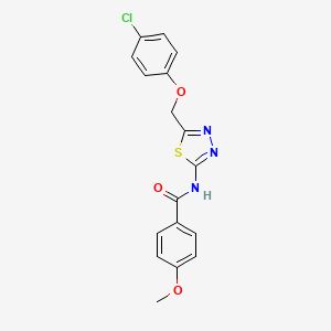 molecular formula C17H14ClN3O3S B11175204 N-{5-[(4-chlorophenoxy)methyl]-1,3,4-thiadiazol-2-yl}-4-methoxybenzamide 