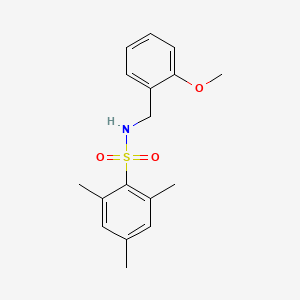 molecular formula C17H21NO3S B11175210 N-[(2-methoxyphenyl)methyl]-2,4,6-trimethylbenzenesulfonamide 