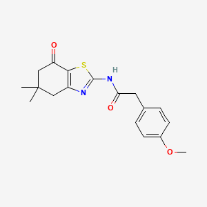 molecular formula C18H20N2O3S B11175223 N-(5,5-dimethyl-7-oxo-4,5,6,7-tetrahydro-1,3-benzothiazol-2-yl)-2-(4-methoxyphenyl)acetamide 