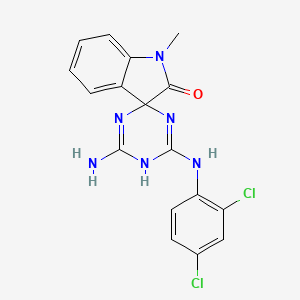 molecular formula C17H14Cl2N6O B11175245 4'-amino-6'-[(2,4-dichlorophenyl)amino]-1-methyl-5'H-spiro[indole-3,2'-[1,3,5]triazin]-2(1H)-one 