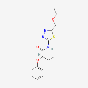 molecular formula C15H19N3O3S B11175252 N-[5-(ethoxymethyl)-1,3,4-thiadiazol-2-yl]-2-phenoxybutanamide 