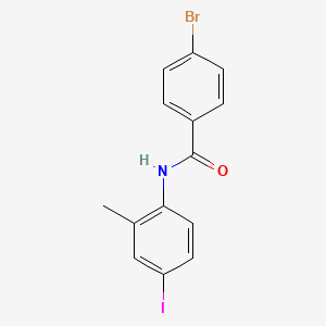 molecular formula C14H11BrINO B11175262 4-bromo-N-(4-iodo-2-methylphenyl)benzamide 