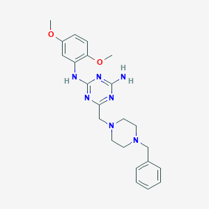 6-[(4-benzylpiperazin-1-yl)methyl]-N-(2,5-dimethoxyphenyl)-1,3,5-triazine-2,4-diamine