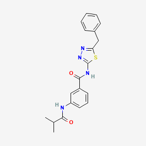 molecular formula C20H20N4O2S B11175280 N-(5-benzyl-1,3,4-thiadiazol-2-yl)-3-[(2-methylpropanoyl)amino]benzamide 