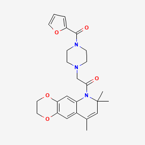 2-[4-(furan-2-ylcarbonyl)piperazin-1-yl]-1-(7,7,9-trimethyl-2,3-dihydro[1,4]dioxino[2,3-g]quinolin-6(7H)-yl)ethanone