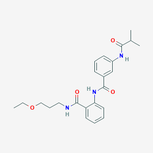 molecular formula C23H29N3O4 B11175311 N-(3-ethoxypropyl)-2-[({3-[(2-methylpropanoyl)amino]phenyl}carbonyl)amino]benzamide 