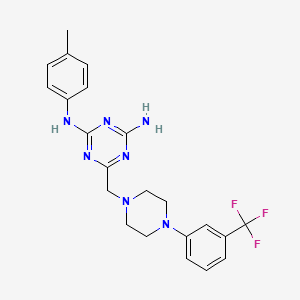 N-(4-methylphenyl)-6-({4-[3-(trifluoromethyl)phenyl]piperazin-1-yl}methyl)-1,3,5-triazine-2,4-diamine