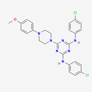 N,N'-bis(4-chlorophenyl)-6-[4-(4-methoxyphenyl)piperazin-1-yl]-1,3,5-triazine-2,4-diamine