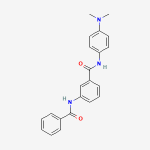 molecular formula C22H21N3O2 B11175368 N-[4-(dimethylamino)phenyl]-3-[(phenylcarbonyl)amino]benzamide 