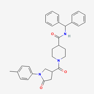 N-(diphenylmethyl)-1-{[1-(4-methylphenyl)-5-oxopyrrolidin-3-yl]carbonyl}piperidine-4-carboxamide