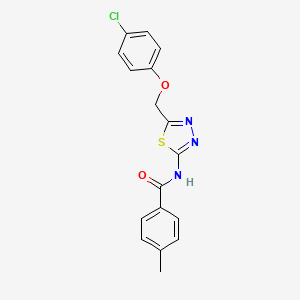 N-{5-[(4-chlorophenoxy)methyl]-1,3,4-thiadiazol-2-yl}-4-methylbenzamide