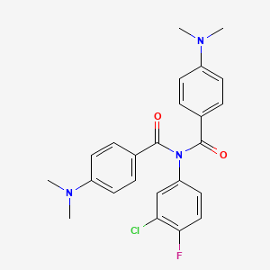 molecular formula C24H23ClFN3O2 B11175424 N-(3-chloro-4-fluorophenyl)-4-(dimethylamino)-N-[4-(dimethylamino)benzoyl]benzamide 