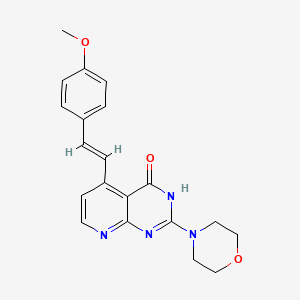 molecular formula C20H20N4O3 B11175426 5-[(E)-2-(4-methoxyphenyl)ethenyl]-2-(morpholin-4-yl)pyrido[2,3-d]pyrimidin-4-ol 