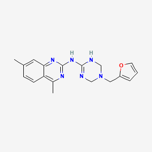 N-[5-(furan-2-ylmethyl)-1,4,5,6-tetrahydro-1,3,5-triazin-2-yl]-4,7-dimethylquinazolin-2-amine