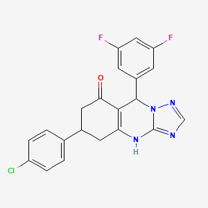 6-(4-chlorophenyl)-9-(3,5-difluorophenyl)-5,6,7,9-tetrahydro[1,2,4]triazolo[5,1-b]quinazolin-8(4H)-one