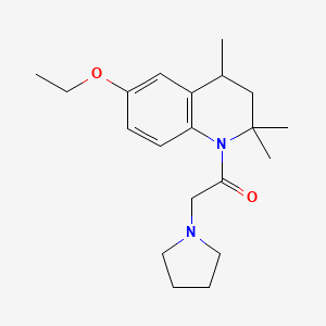 molecular formula C20H30N2O2 B11175495 1-(6-ethoxy-2,2,4-trimethyl-3,4-dihydroquinolin-1(2H)-yl)-2-(pyrrolidin-1-yl)ethanone 