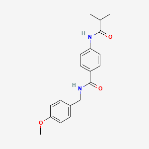 molecular formula C19H22N2O3 B11175505 N-(4-methoxybenzyl)-4-[(2-methylpropanoyl)amino]benzamide 