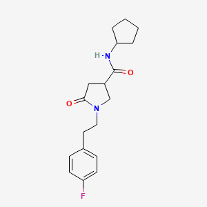 N-cyclopentyl-1-[2-(4-fluorophenyl)ethyl]-5-oxopyrrolidine-3-carboxamide