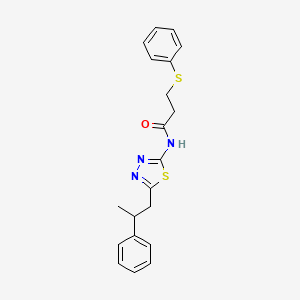 N-[5-(2-phenylpropyl)-1,3,4-thiadiazol-2-yl]-3-(phenylsulfanyl)propanamide