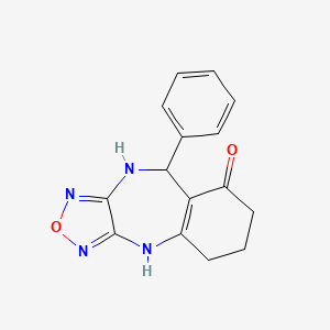 molecular formula C15H14N4O2 B11175617 9-phenyl-6,7,9,10-tetrahydro-4H-[1,2,5]oxadiazolo[3,4-b][1,4]benzodiazepin-8(5H)-one 