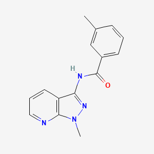 molecular formula C15H14N4O B11175640 3-methyl-N-(1-methyl-1H-pyrazolo[3,4-b]pyridin-3-yl)benzamide 