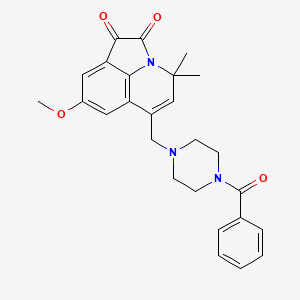 6-[(4-benzoylpiperazino)methyl]-8-methoxy-4,4-dimethyl-4H-pyrrolo[3,2,1-ij]quinoline-1,2-dione