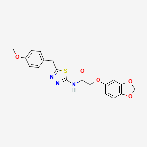 2-(1,3-benzodioxol-5-yloxy)-N-[5-(4-methoxybenzyl)-1,3,4-thiadiazol-2-yl]acetamide