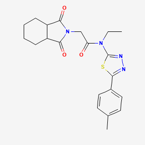 2-(1,3-dioxooctahydro-2H-isoindol-2-yl)-N-ethyl-N-[5-(4-methylphenyl)-1,3,4-thiadiazol-2-yl]acetamide