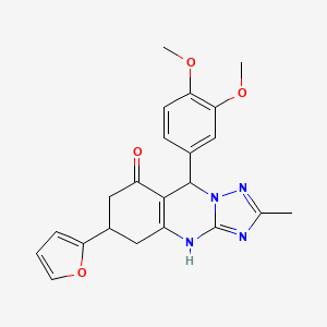 9-(3,4-dimethoxyphenyl)-6-(furan-2-yl)-2-methyl-5,6,7,9-tetrahydro[1,2,4]triazolo[5,1-b]quinazolin-8(4H)-one