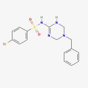 molecular formula C16H17BrN4O2S B11175755 N-(5-benzyl-1,4,5,6-tetrahydro-1,3,5-triazin-2-yl)-4-bromobenzenesulfonamide 