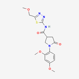 molecular formula C17H20N4O5S B11175761 1-(2,4-dimethoxyphenyl)-N-[5-(methoxymethyl)-1,3,4-thiadiazol-2-yl]-5-oxopyrrolidine-3-carboxamide 