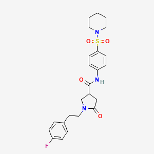 1-[2-(4-fluorophenyl)ethyl]-5-oxo-N-[4-(piperidin-1-ylsulfonyl)phenyl]pyrrolidine-3-carboxamide