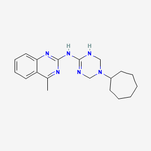 N-(5-cycloheptyl-1,4,5,6-tetrahydro-1,3,5-triazin-2-yl)-4-methylquinazolin-2-amine