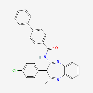 N-(3-(4-chlorophenyl)-4-methyl-3H-1,5-benzodiazepin-2-yl)-4-biphenylcarboxamide