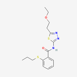 N-[5-(2-ethoxyethyl)-1,3,4-thiadiazol-2-yl]-2-(propylsulfanyl)benzamide