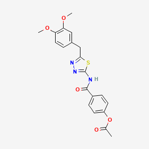 4-{[5-(3,4-Dimethoxybenzyl)-1,3,4-thiadiazol-2-yl]carbamoyl}phenyl acetate