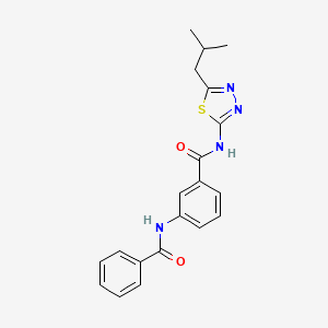 3-benzamido-N-[5-(2-methylpropyl)-1,3,4-thiadiazol-2-yl]benzamide