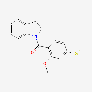 [2-methoxy-4-(methylsulfanyl)phenyl](2-methyl-2,3-dihydro-1H-indol-1-yl)methanone