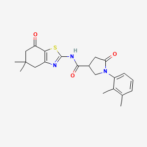 molecular formula C22H25N3O3S B11175871 N-(5,5-dimethyl-7-oxo-4,5,6,7-tetrahydro-1,3-benzothiazol-2-yl)-1-(2,3-dimethylphenyl)-5-oxopyrrolidine-3-carboxamide 