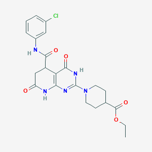 Ethyl 1-{5-[(3-chlorophenyl)carbamoyl]-4-hydroxy-7-oxo-5,6,7,8-tetrahydropyrido[2,3-d]pyrimidin-2-yl}piperidine-4-carboxylate