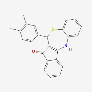 molecular formula C24H19NOS B11175903 6-(3,4-Dimethylphenyl)-6H-indeno[2,1-C][1,5]benzothiazepin-7-OL 