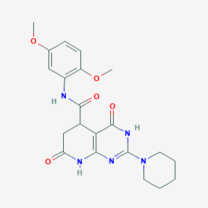 molecular formula C21H25N5O5 B11175911 N-(2,5-dimethoxyphenyl)-4-hydroxy-7-oxo-2-(piperidin-1-yl)-5,6,7,8-tetrahydropyrido[2,3-d]pyrimidine-5-carboxamide 